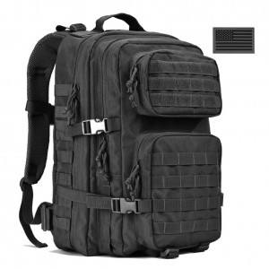 REEBOW GEAR Military Tactical Backpack Large Army 3 Day Assault Pack Molle Bug Bag Backpacks Rucksacks for Outdoor Hiking Camping Trekking Hunting Black